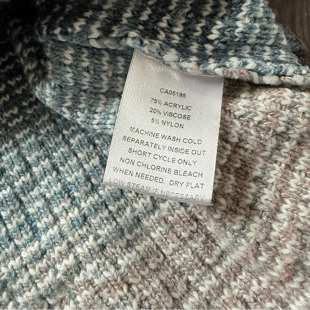 Picadilly Fashion Blue and Gray Cowl Neck Sweater Vest - Picture 7 of 8